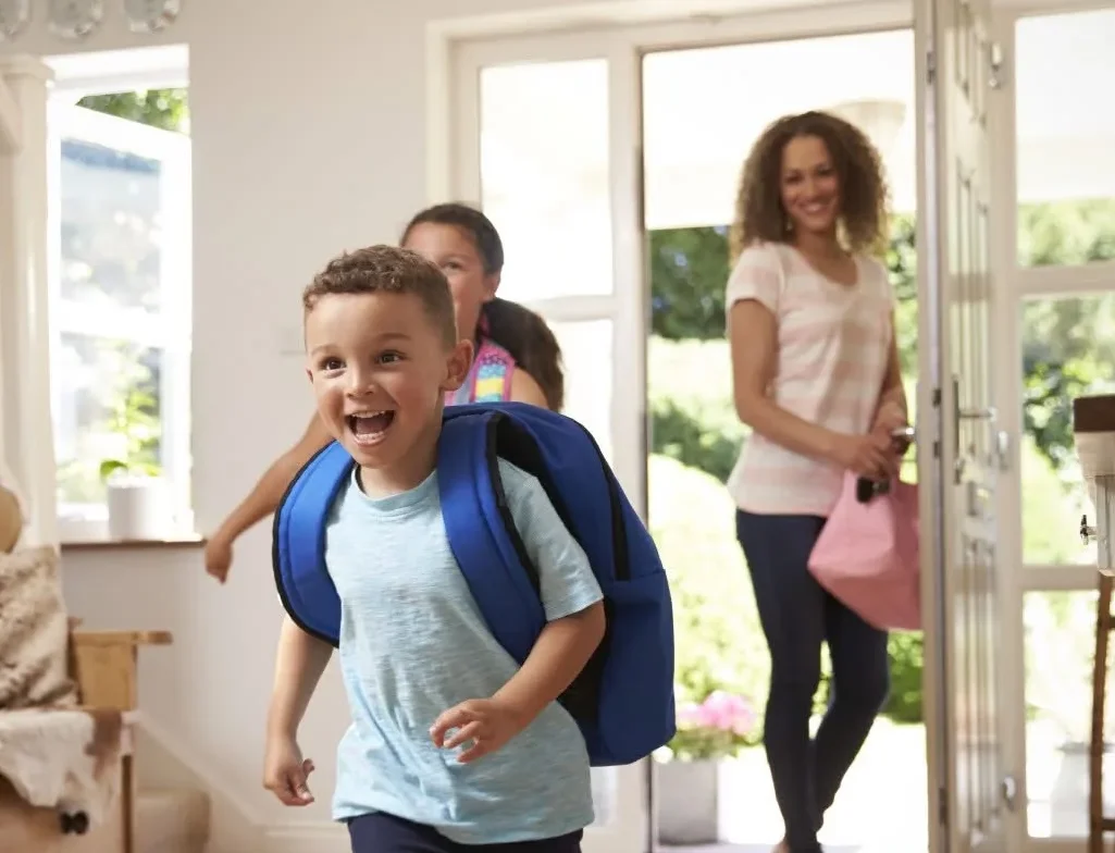 Family arriving home